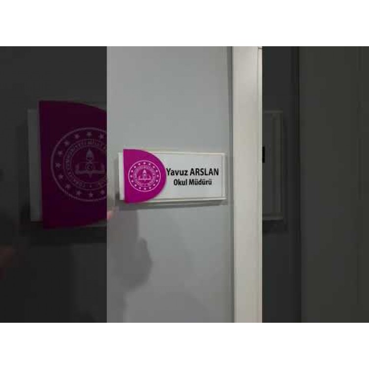 Pleksi Okul Kapı İsimliği