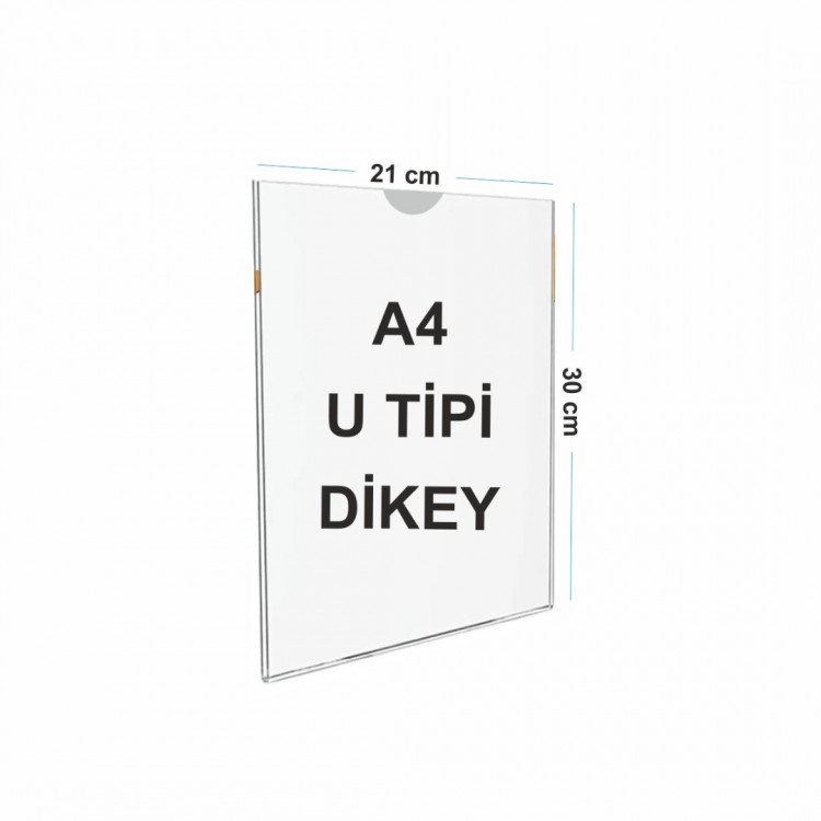 A4 U Tipi Dikey Pleksi Föylük 298mm x 210mm