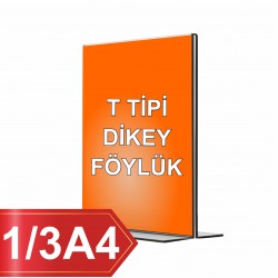 10,5cm x 21cm T Tipi Dikey Pleksi Föylük
