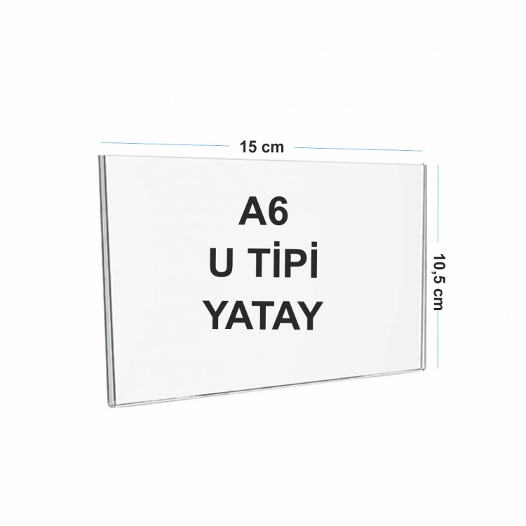 A6 U Tipi Yatay Pleksi Föylük 105mm x 148mm