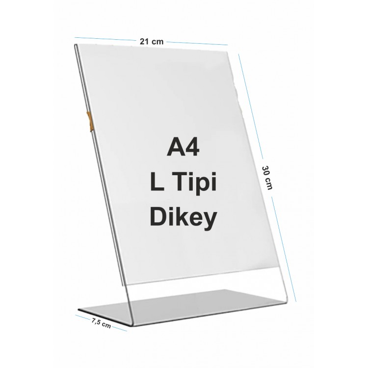 A4 L Tipi Dikey Pleksi Föylük 298mm x 210mm A4 L Tipi Dikey Pleksi Föylük 298mm x 210mm
