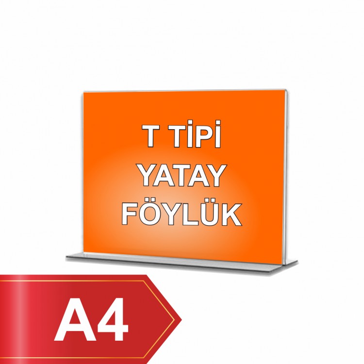 A4 T Tipi Yatay Pleksi Föylük 298mm x 210mm