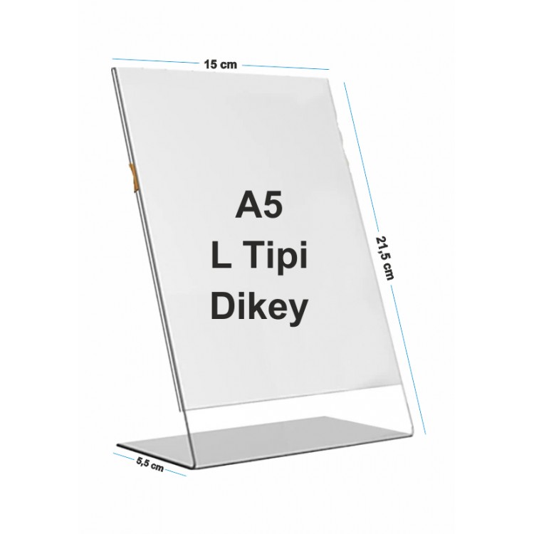 A5 L Tipi Dikey Pleksi Föylük 148mmx210mm A5 L Tipi Dikey Pleksi Föylük 148mmx210mm