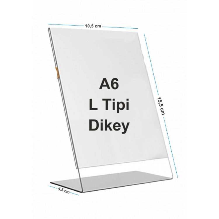 A6 L Tipi Dikey Pleksi Föylük 148mmx105mm A6 L Tipi Dikey Pleksi Föylük 148mmx105mm