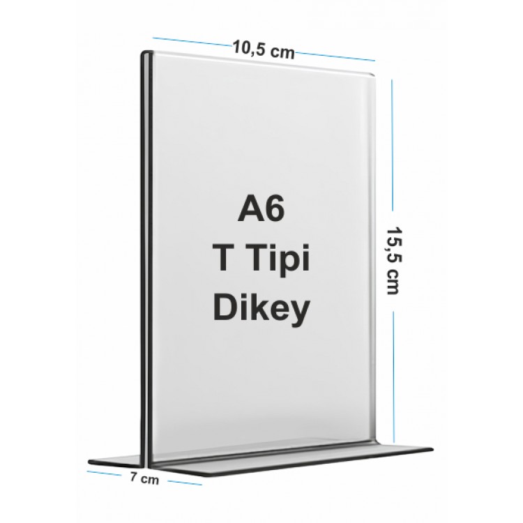 A6 T Tipi Dikey Pleksi Föylük 148mmx105mm A6 T Tipi Dikey Pleksi Föylük 148mmx105mm