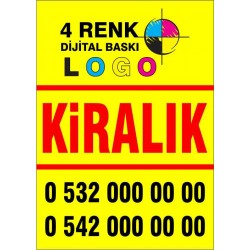 50x70 cmSATILIK - KİRALIK Emlakçı afişi